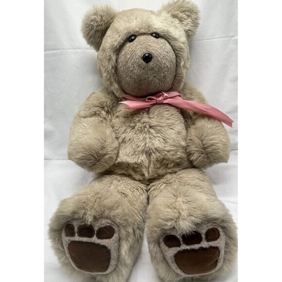 VINTAGE DERI CARTIER BEAR COMPANY 1985  "BABY BEAR" TAN TEDDY 24” STUFFED ANIMAL - Picture 13 of 16